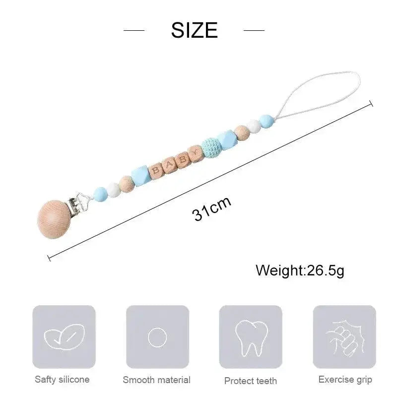 Personalized Baby Pacifier Holder Teething Relief Safety