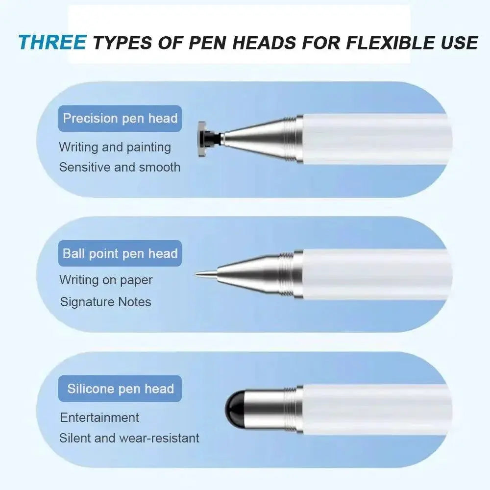 Versatile 3-in-1 Stylus Pen for Tablets and Smartphones