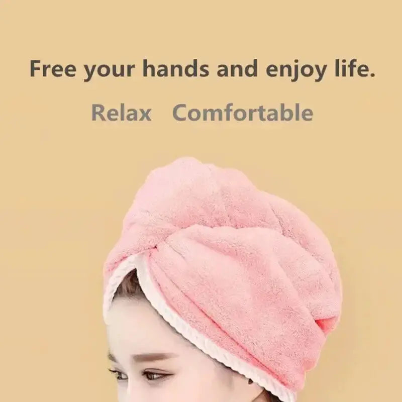 Double Thick Dry Hair Towel Dual Sides Cap For Hair Drying