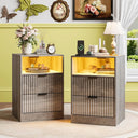 Wooden LED Side Table