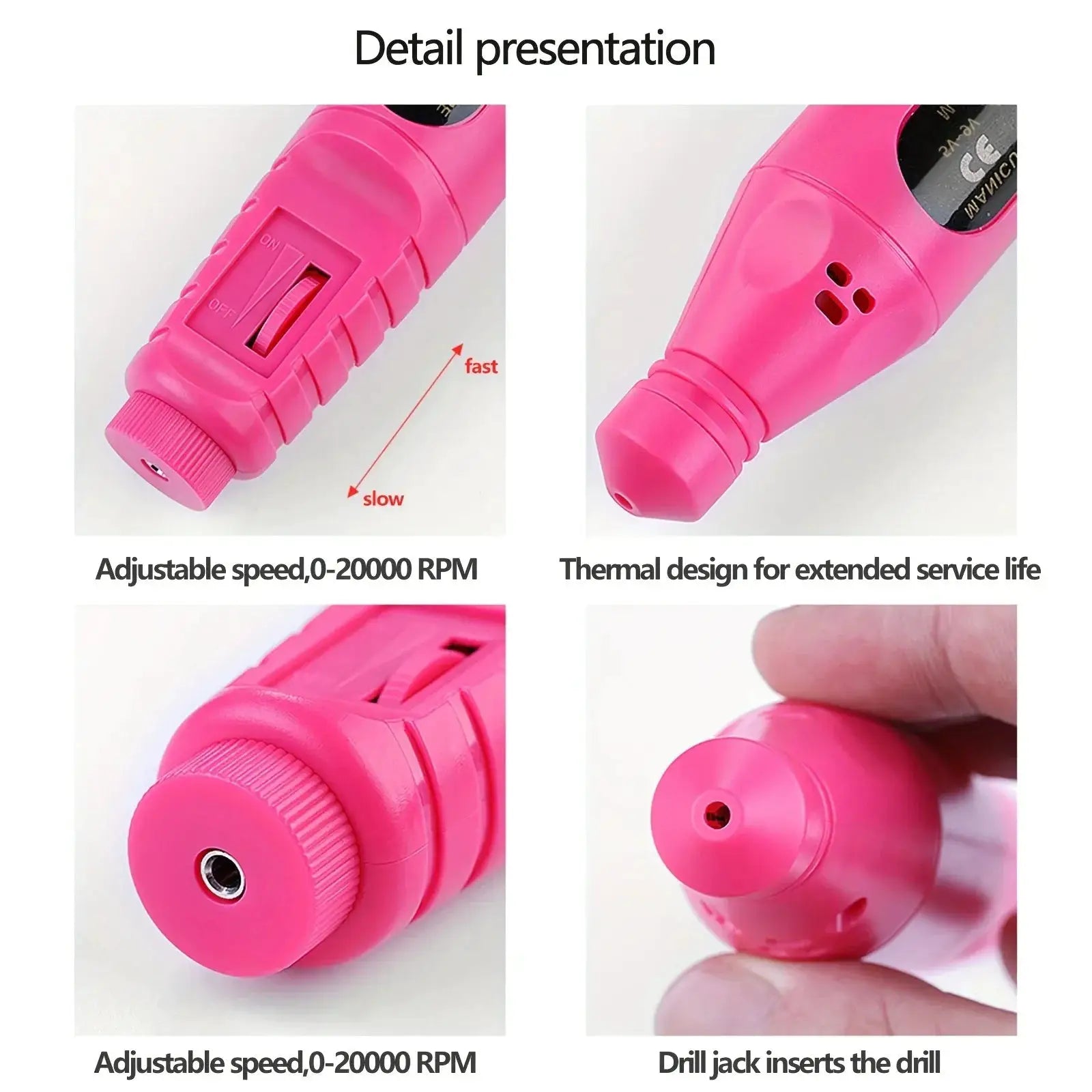Portable Electric Nail Drill Machine Set Gel Polish Tools