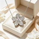 Sterling Silver Silver Moissanite Flower
