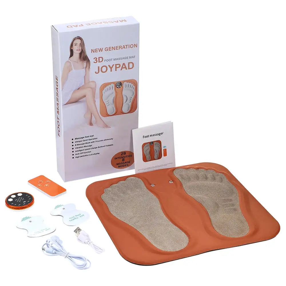 3D Foldable Foot Massager Pad with Calf Massage Mat 8 Modes 29 Levels Muscle Relaxation Rechargeable Smart Stimulator for Foot