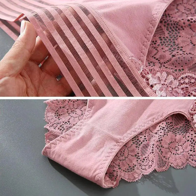 Elegant Lace Panties Trio Breathable Underwear Set For Women