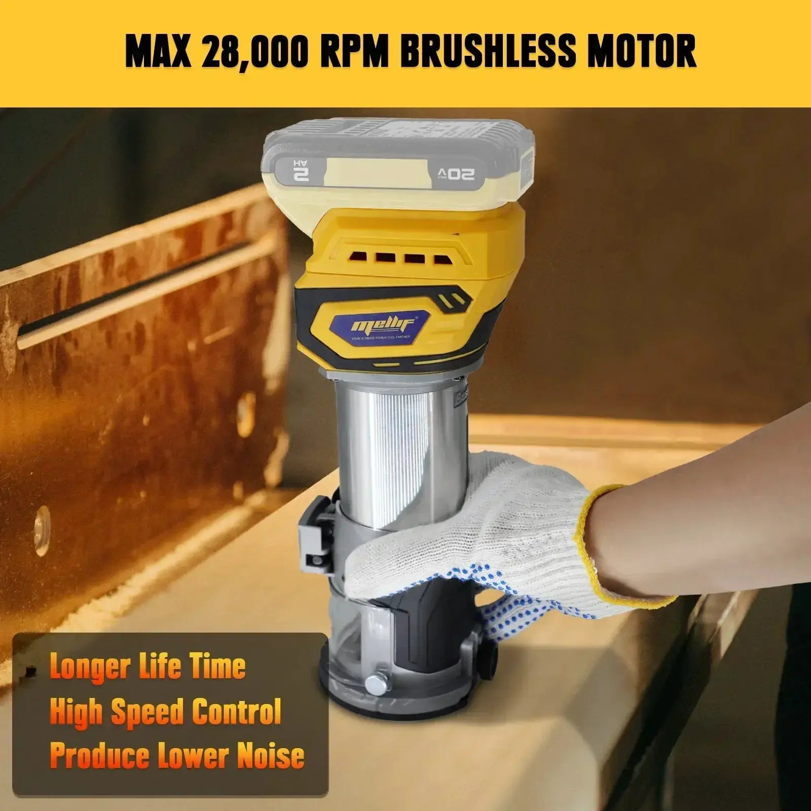 Cordless Brushless Palm Router For 18V And 20V Max Tools