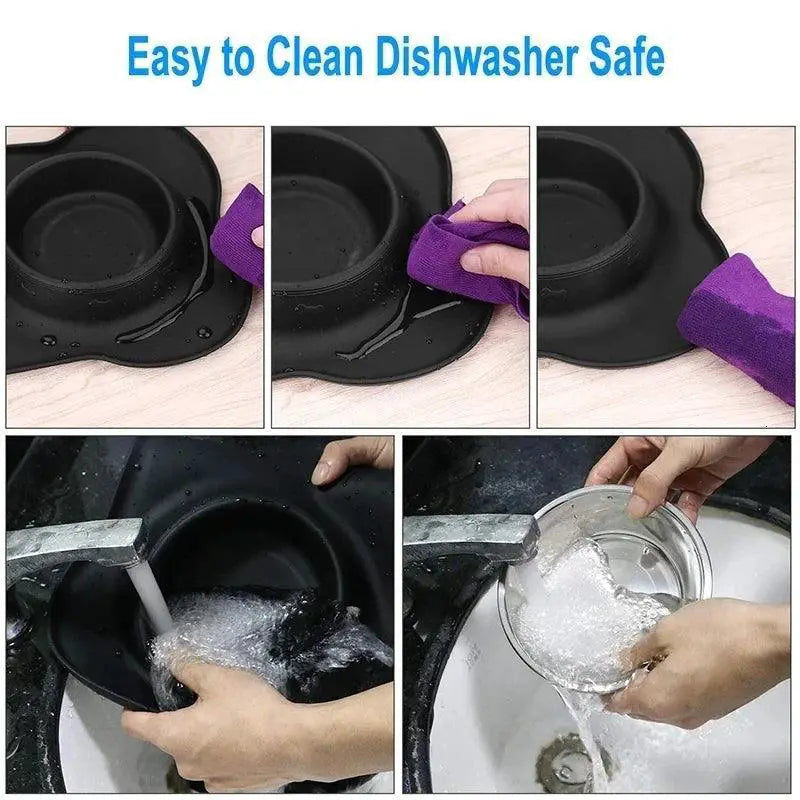 Antislip Double Dog Bowl Set For Food And Water Feeding