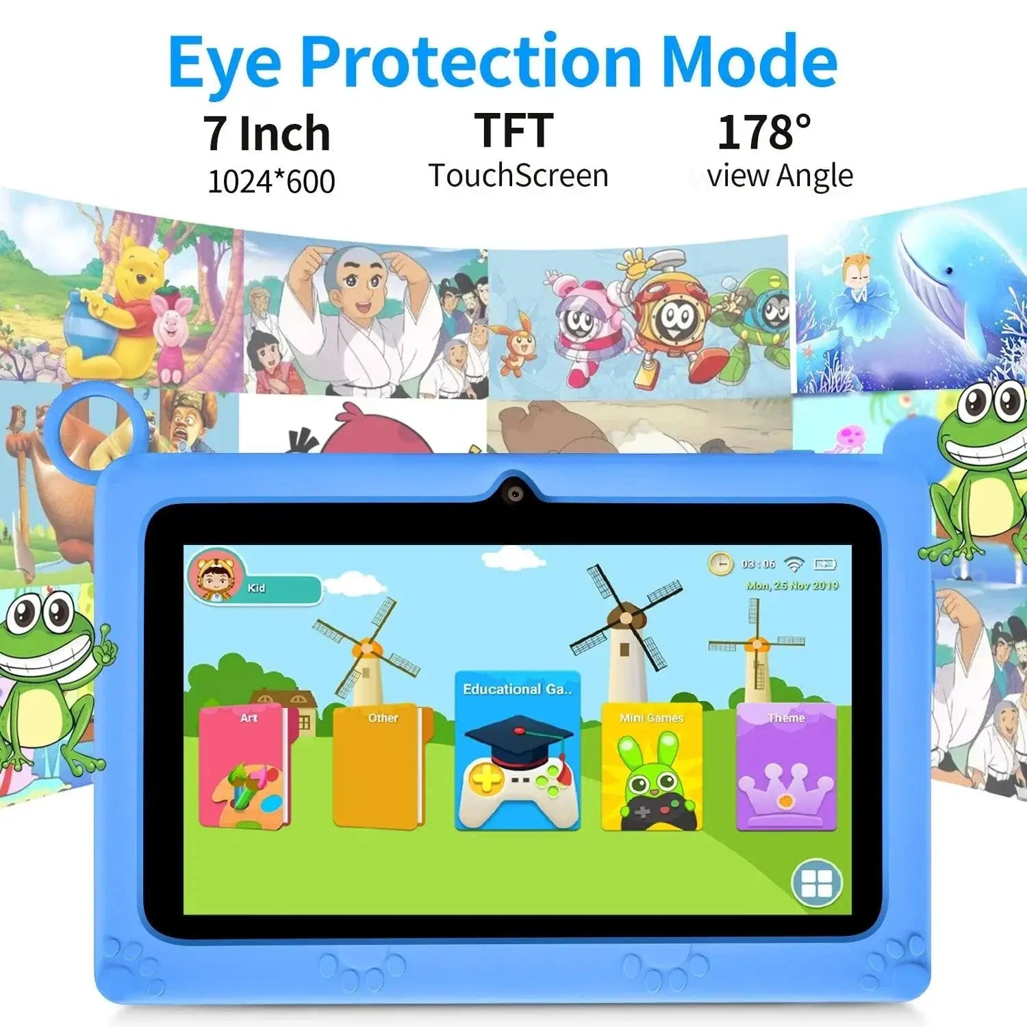 Educational Kids Tablet 7Inch Quad Core 4GB RAM 64GB Storage