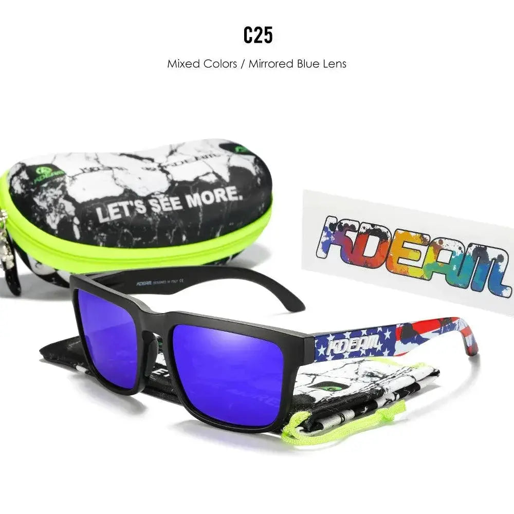 KDEAM Unisex Polarized Sunglasses Square Design 55mm