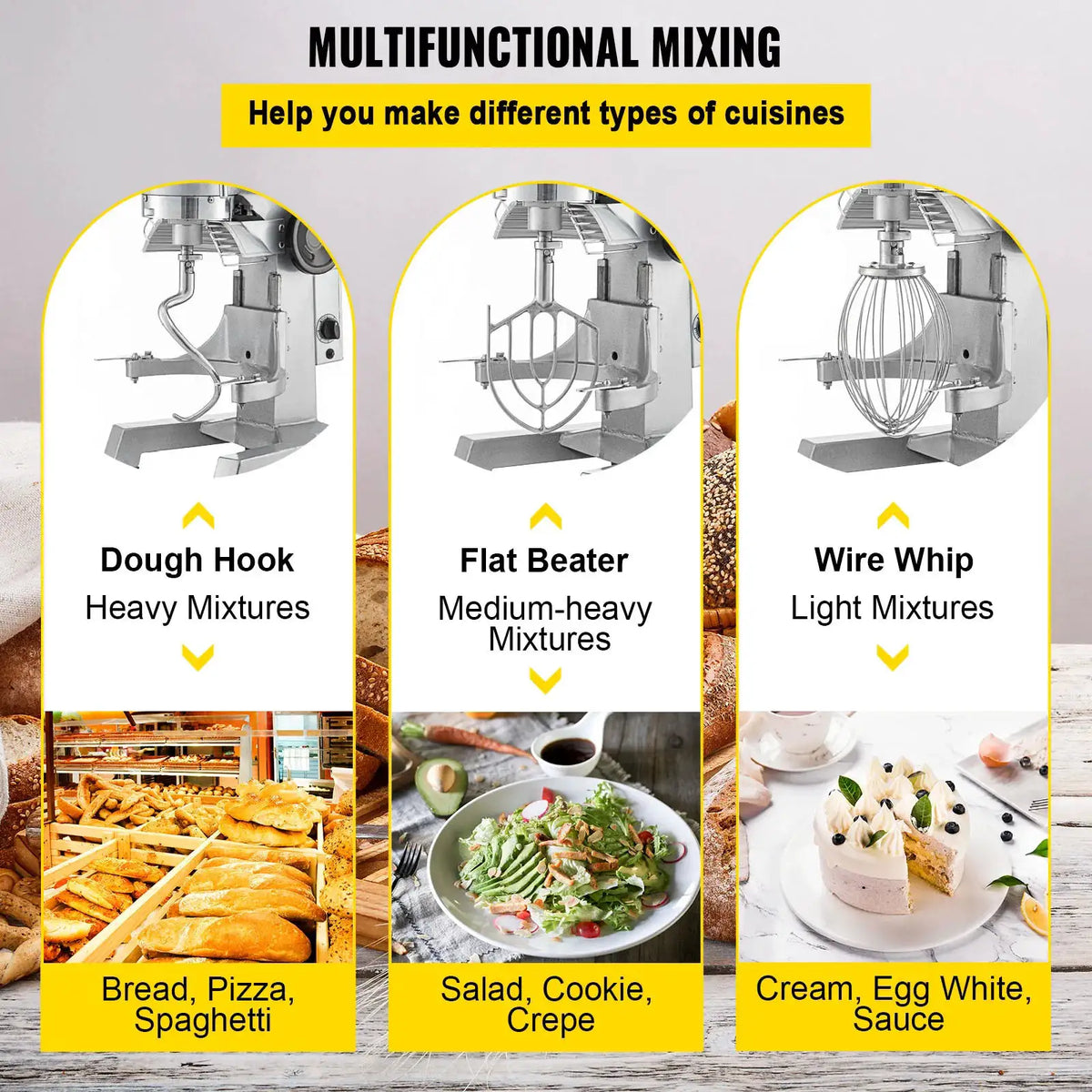 SucceBuy Electric Dough Machine Stainless Steel Commercial Cream — product view 3