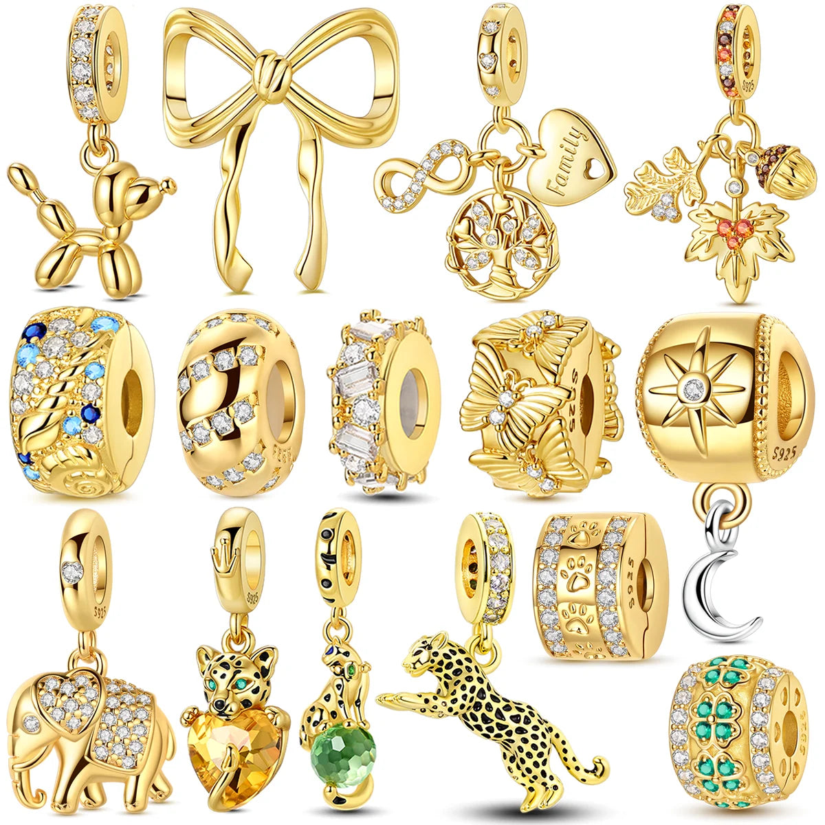 Gold Series Charm Bead Sterling