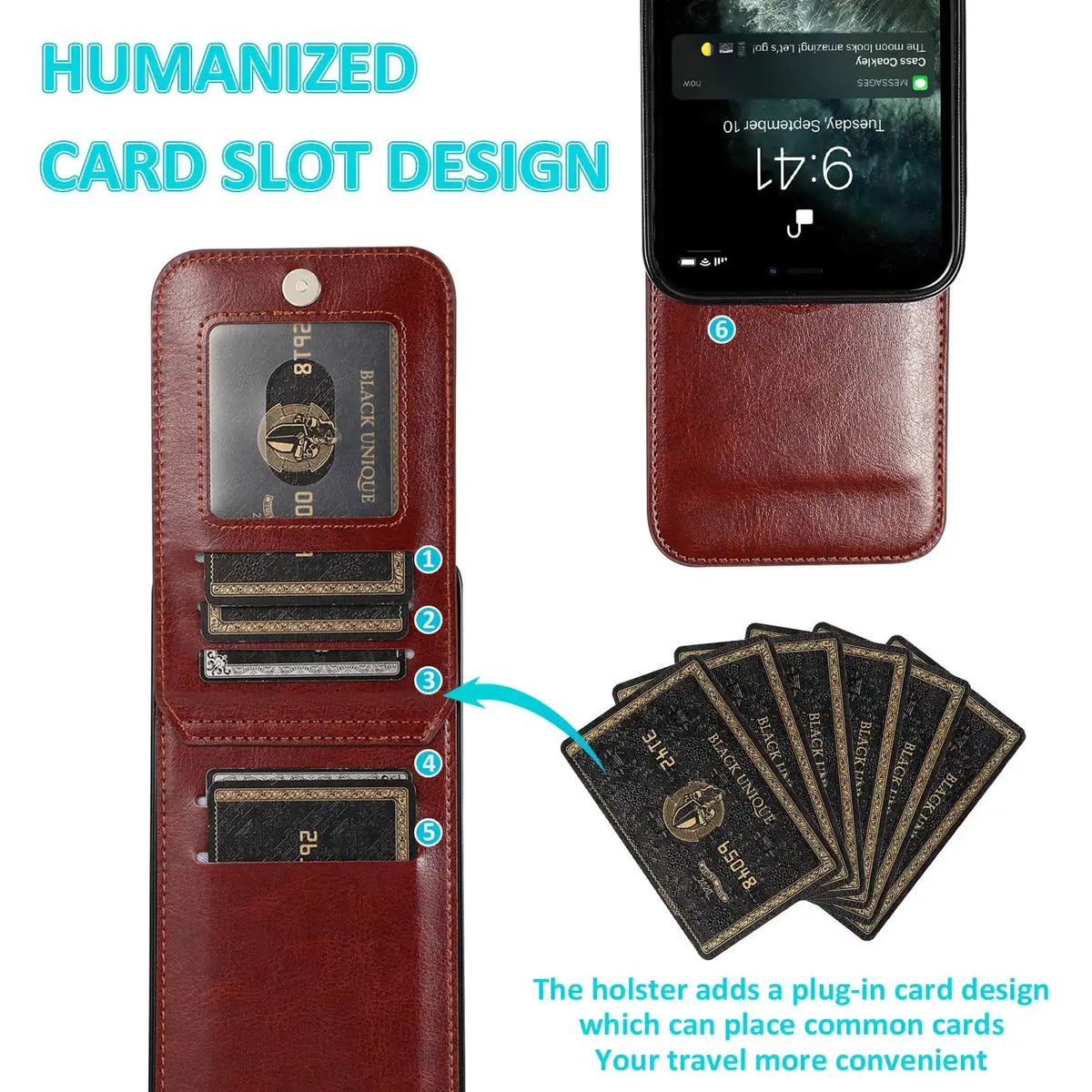 Business Demeanor Leather Case for iPhone 14 Pro Max 13 12 Mini Pro with Card Slots and Stand Function Drop Protection Cover