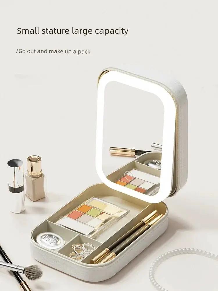 Portable Foldable Storage Box Integrated Dormitory Mirror