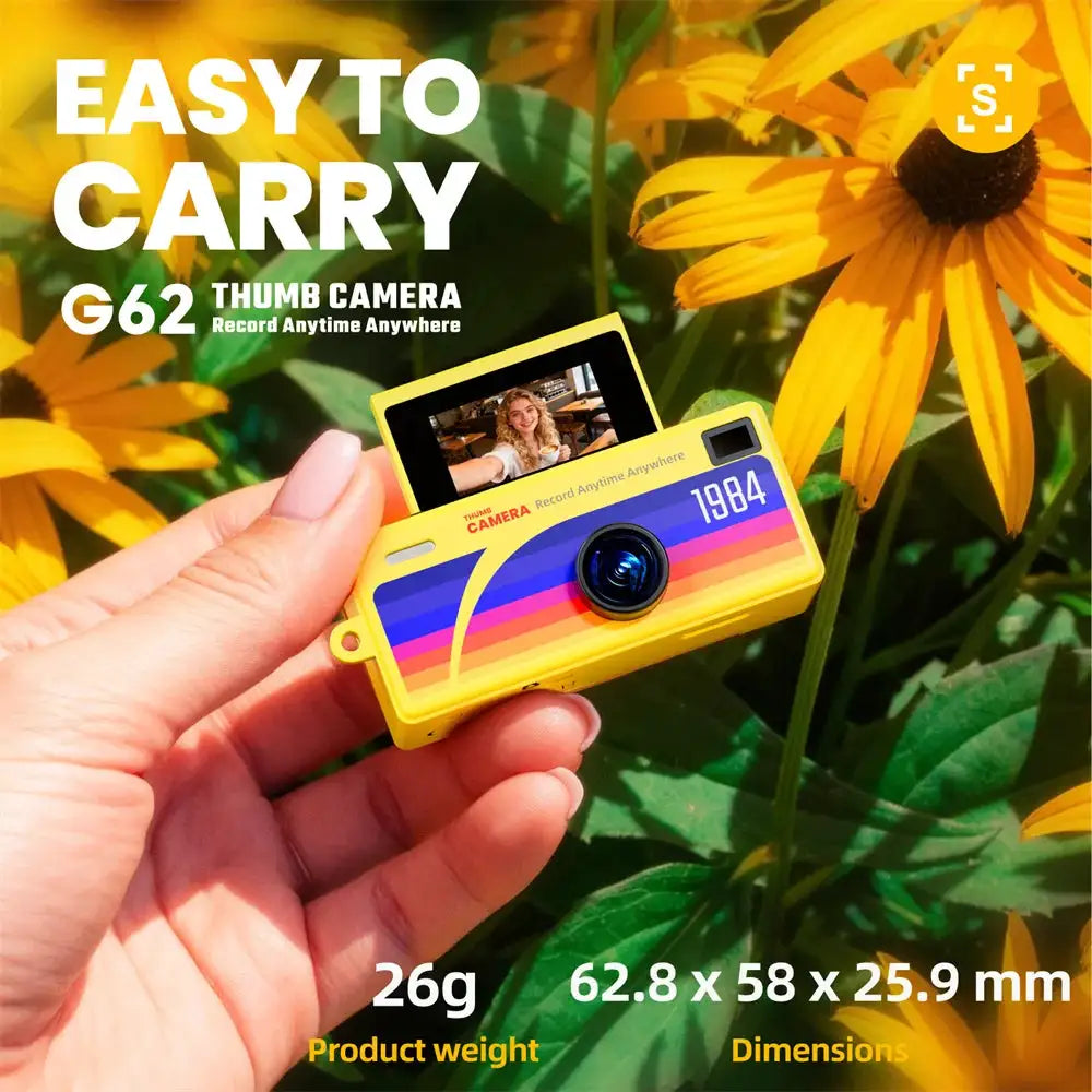 G62 Retro Mini Keychain Thumb Camera 1080P HD Recorder Built-in Flash Outdoor Sports Camera Video Shooting Children Camera 2026