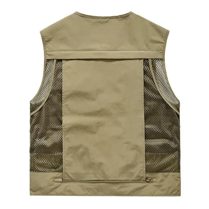 Outdoor Leisure Vest Mens Multi Pocket Coat For Hiking - OurLum.com