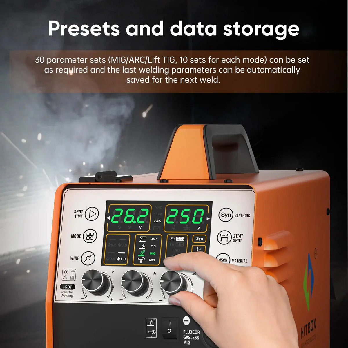 HITBOX MIG250 Aluminum Pulse MIG Welder — product view 6