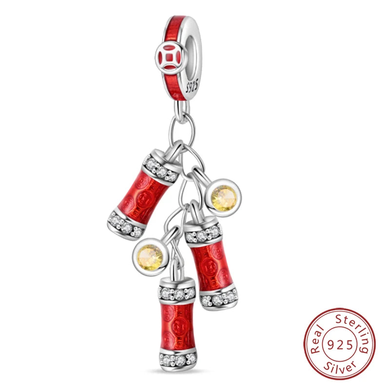 Red Series Charm Beads Sterling