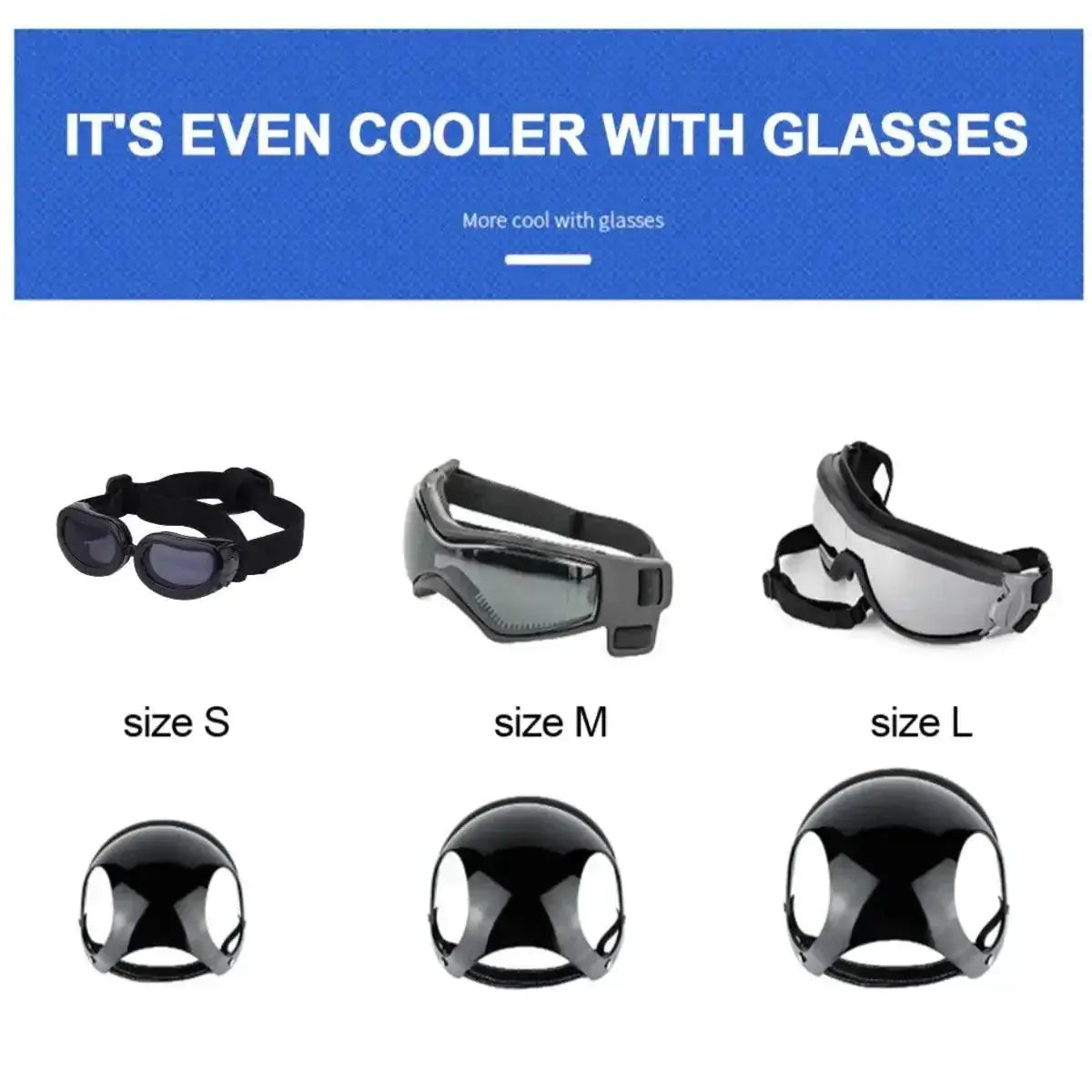 Stylish Dog Sunglasses And Helmet Set For Pet Safety
