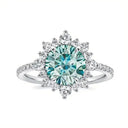 Sterling Silver Sterling Blue Moissanite Band Ring