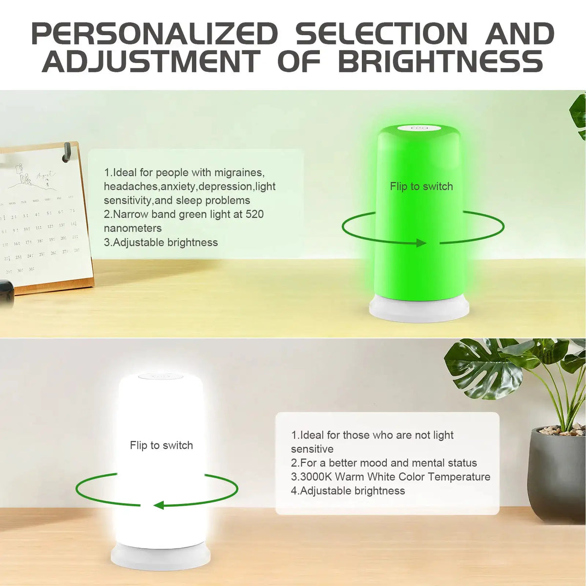 Narrowband SAD Light Therapy Device Green Light Therapy Lamp Lux — product view 5