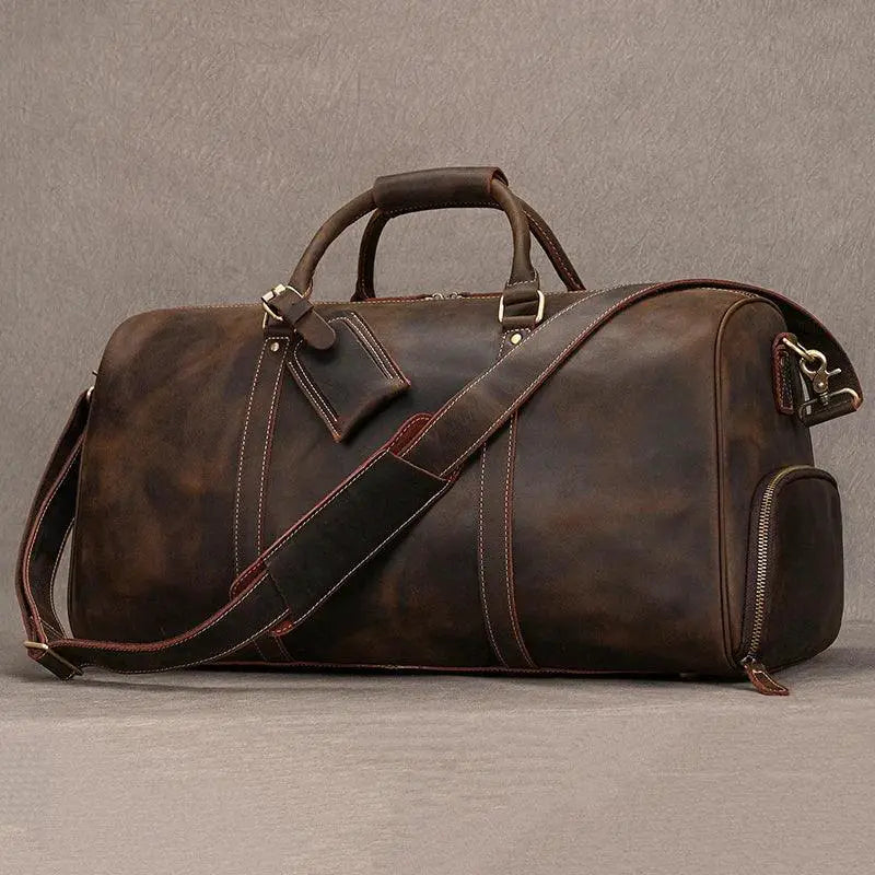 Natural Cowskin Travel Bag Waterproof Leather 55cm - OurLum.com
