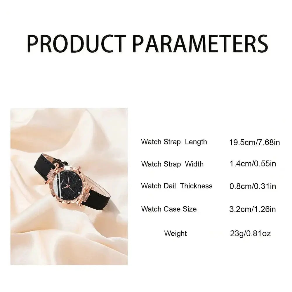 Luxury Rhinestone Women's Timepiece Set Elegant Quartz