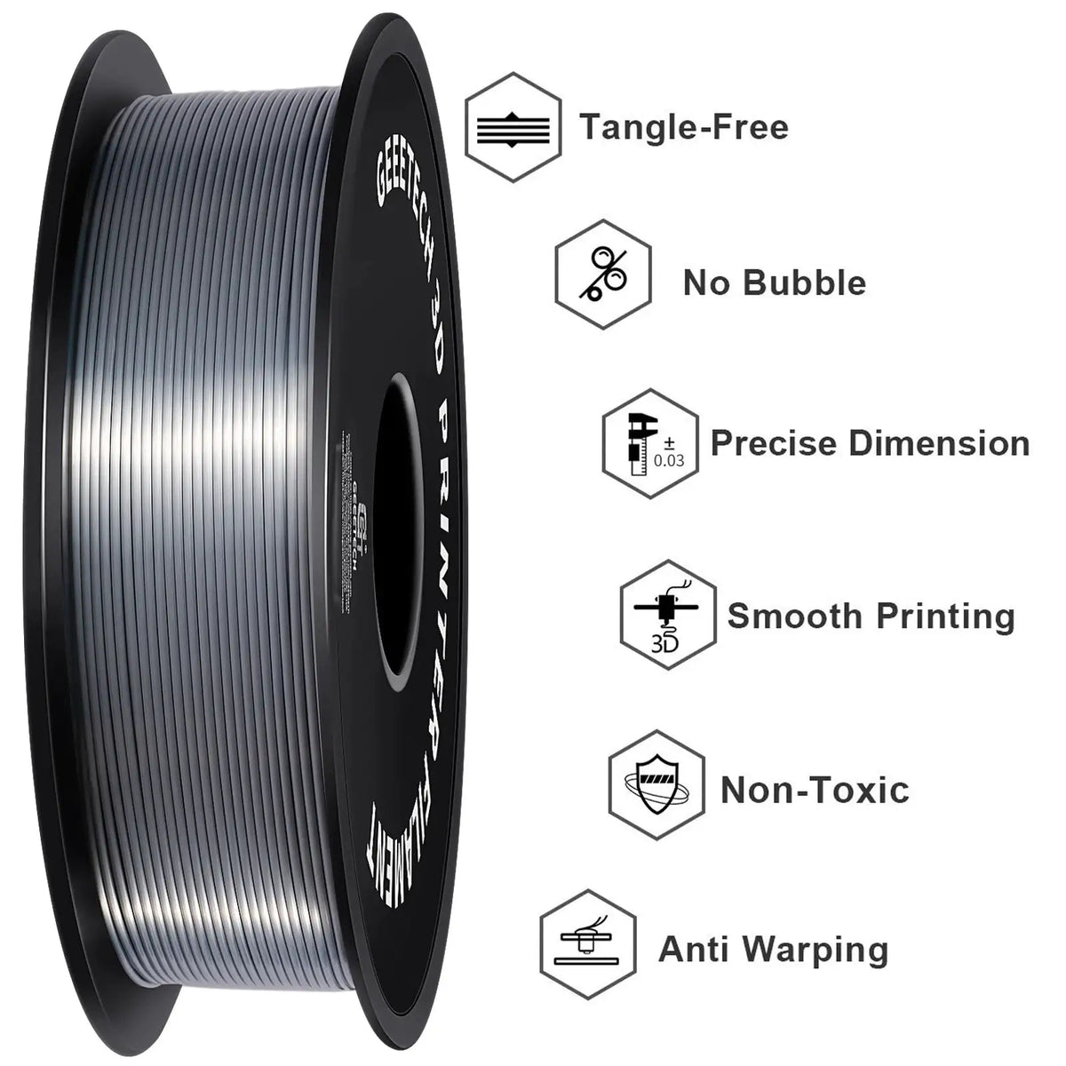 Smooth Silk PLA Filament Super Strong — 2 Silk Deep Green United Kingdom — product view 3