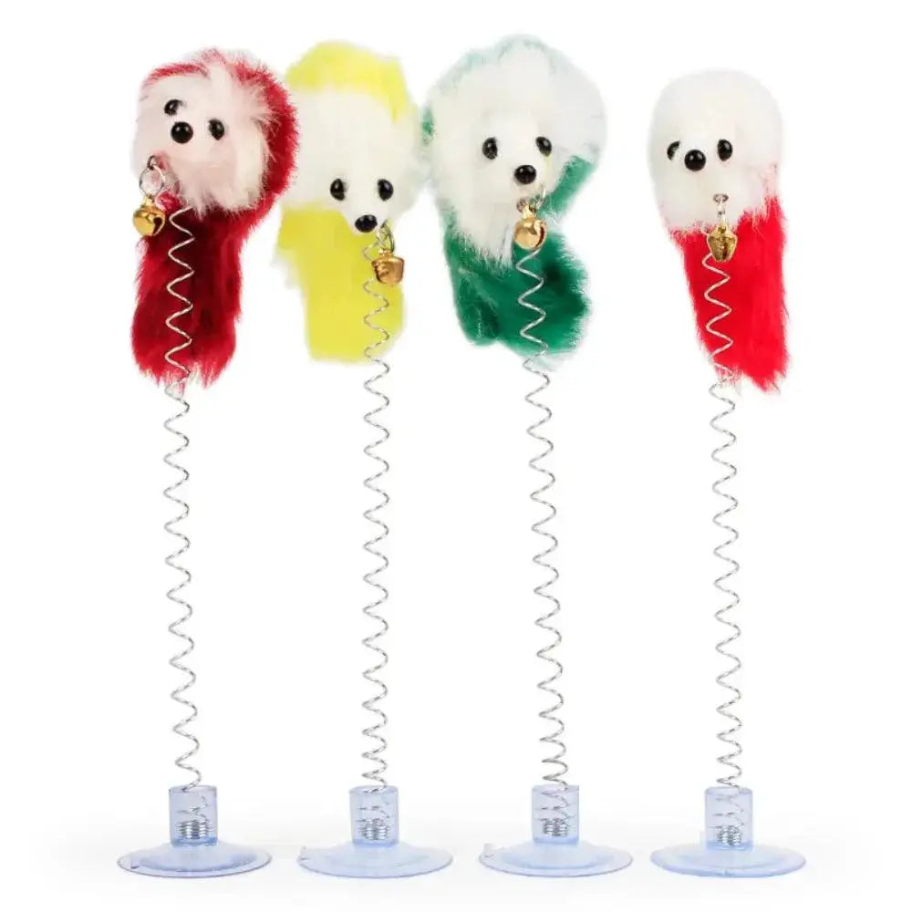 Colorful Interactive Cat Toy With Bell And Feather Fun