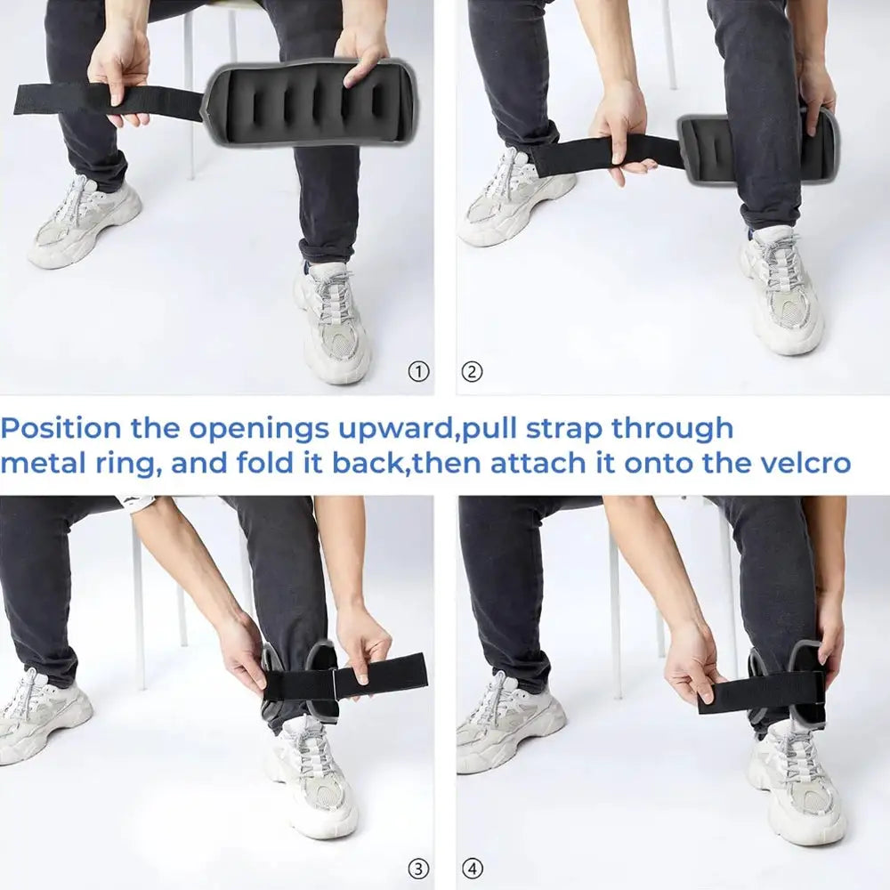 1Pair Adjustable Ankle & Wrist Weights (0.5kg/1kg) - Neoprene Leg Arm Straps for Running, Yoga - Strength Training for Women Men