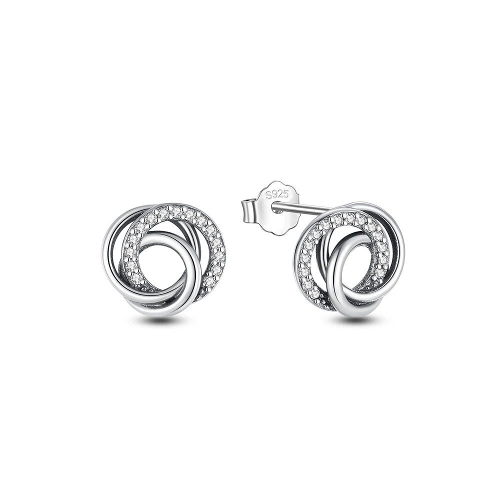 Sterling Silver Earrings Infinity Love