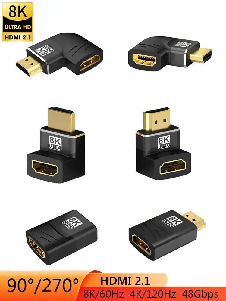 Ultimate 8K HDMI Compatible Right Angle Cable Adapter