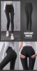 Ribbed Yoga Leggings for Women Seamless Tummy Control High-Waisted Fit