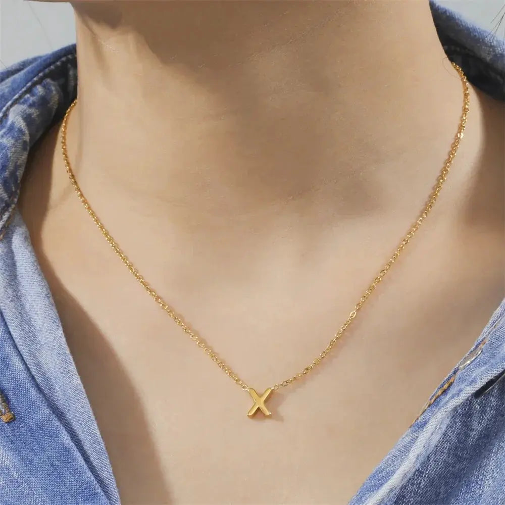 Initial A To Z Letter Necklaces For Women Elegant Choker