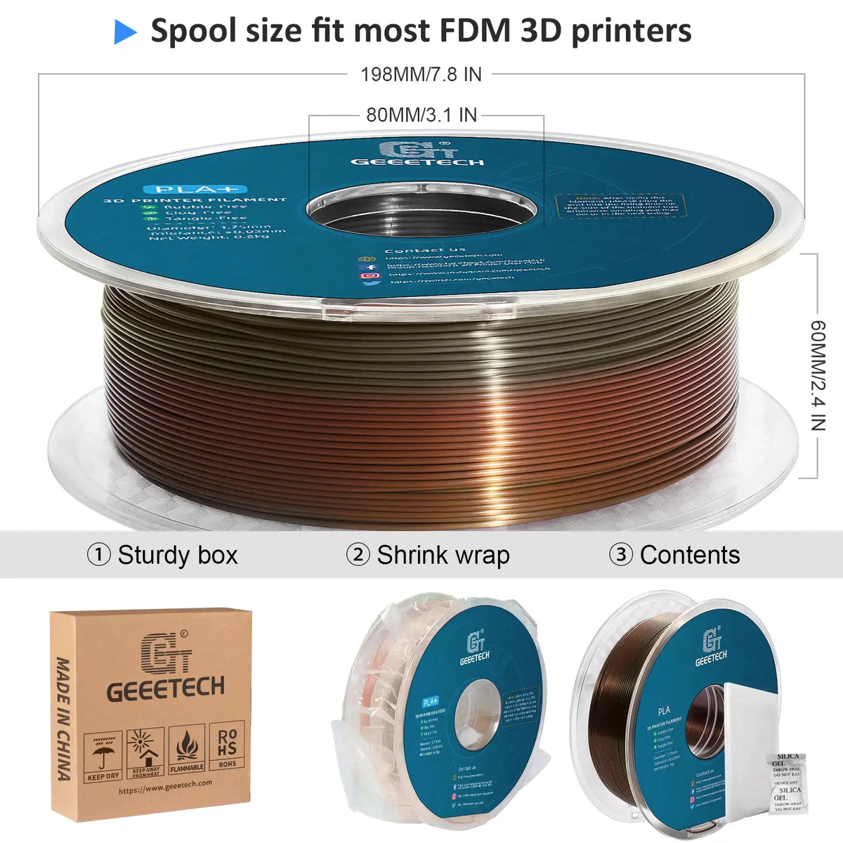 Silk PLA Filament Bulk Bundle for Decorative Prints — product view 5