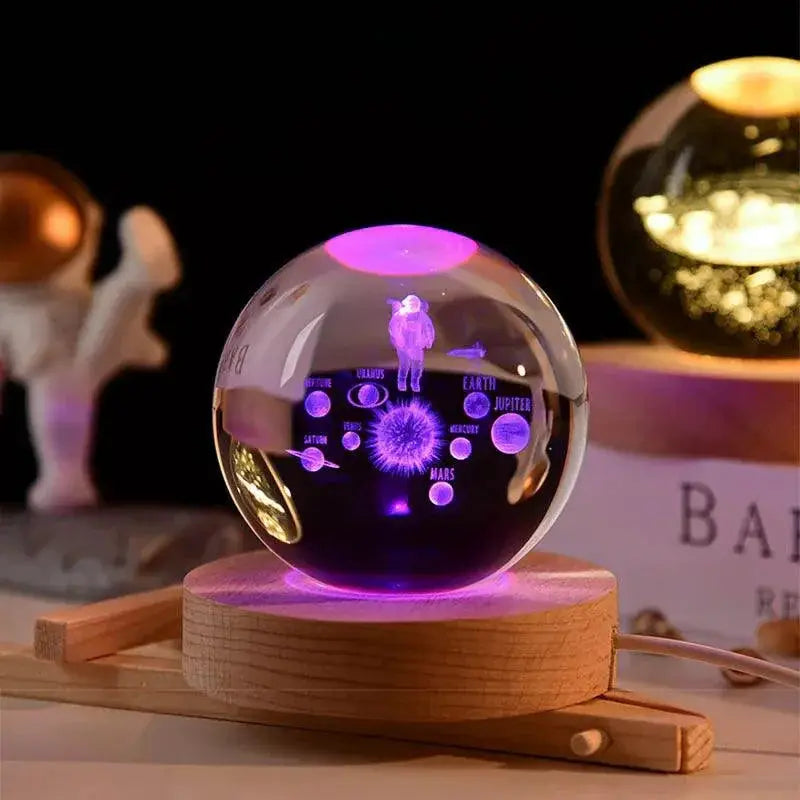 7 Color Solar System Saturn Crystal Ball LED Night Light