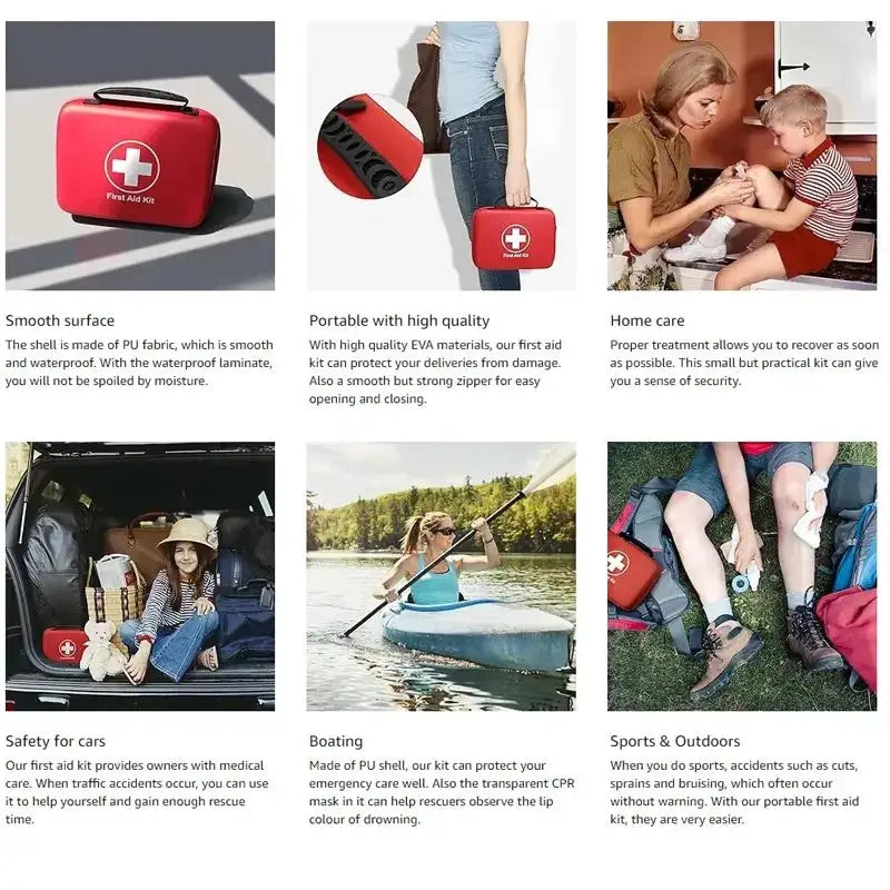 Portable First Aid Kit For Outdoor Adventures, Hiking, Car Traveling, And Camping (First Aid Kit Does Not Include Medication)