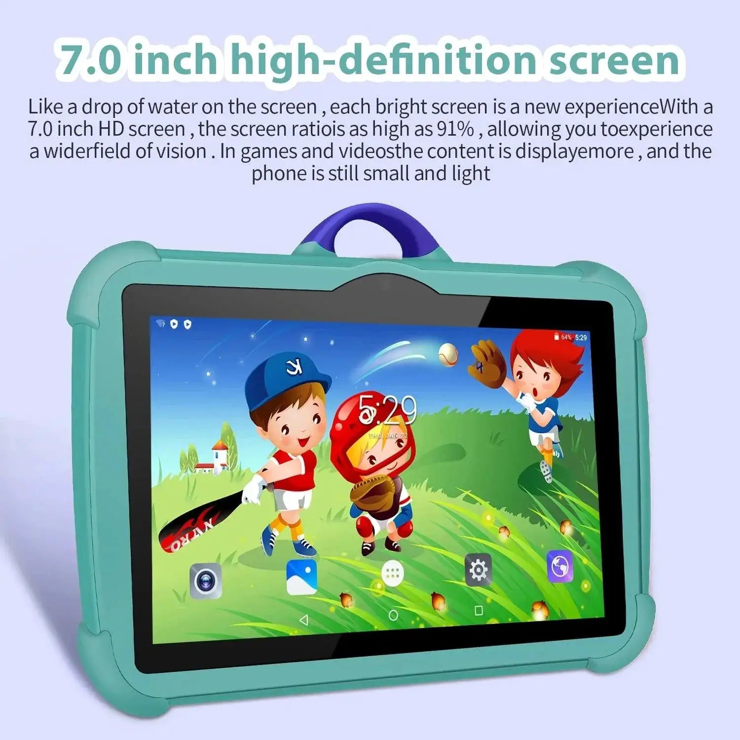 7 Inch Kids Learning Tablet Quad Core 64GB Storage