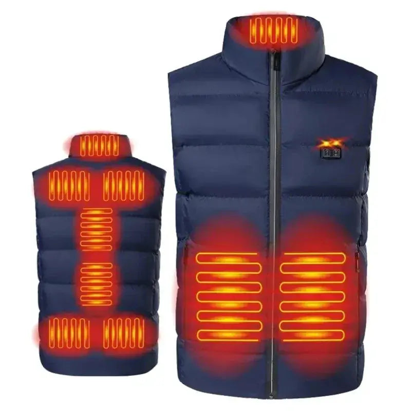 Nine Areas Heated Vest Jacket USB Men Winter Hunting Jacket