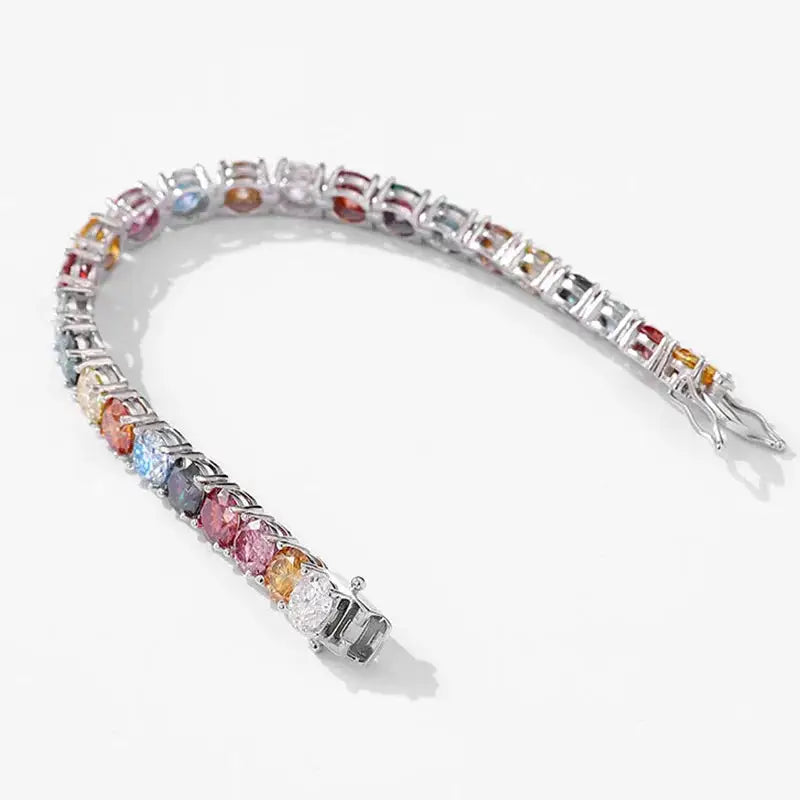 Colorful Moissanite Silver Bracelet — product image 4