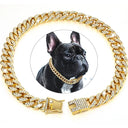 Diamond Dog Chain Collar: Stylish Metal Jewelry for Pets