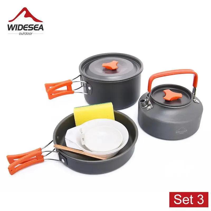 Portable Aluminum Camping Cookware Set For Hiking Picnics