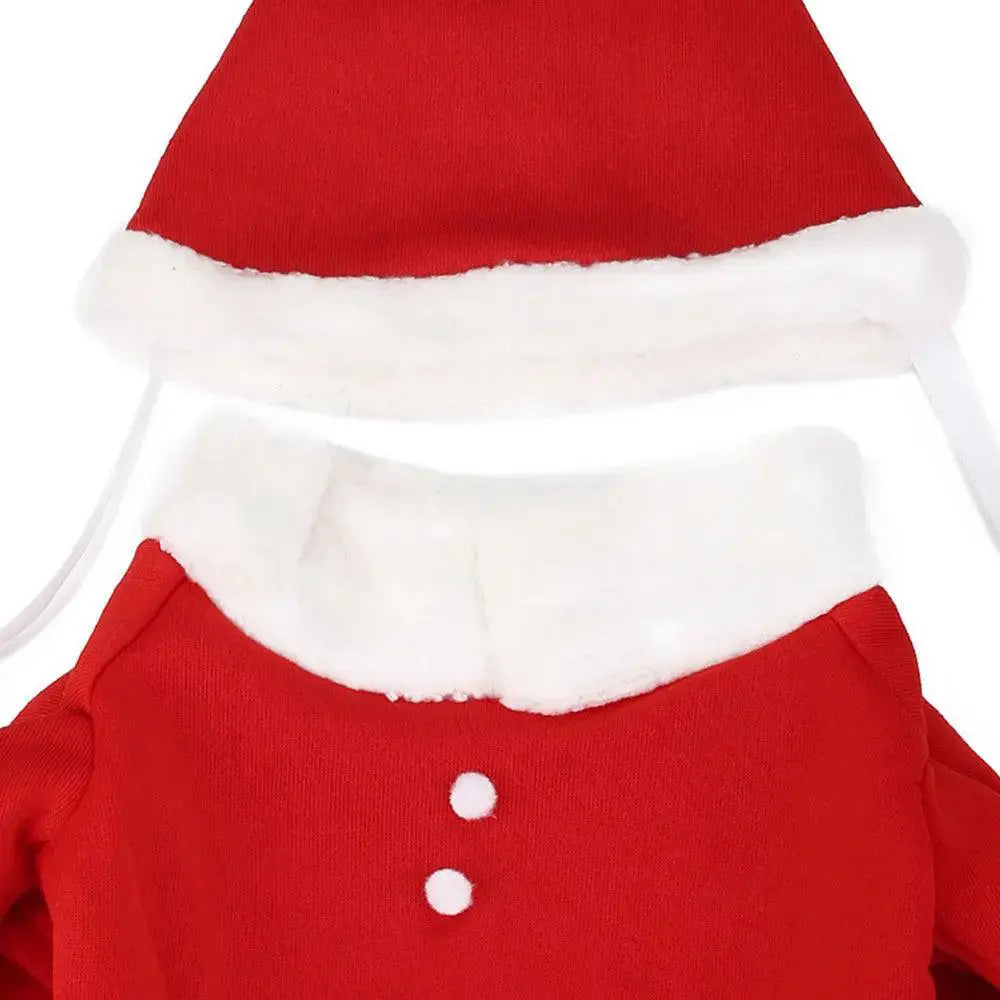 Festive Fleece Santa Dog Costume For Pets Warm Xmas Outfit