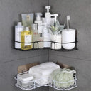 Iron Wall Shelf Organizer for Stylish Bathroom Kitchen Storage