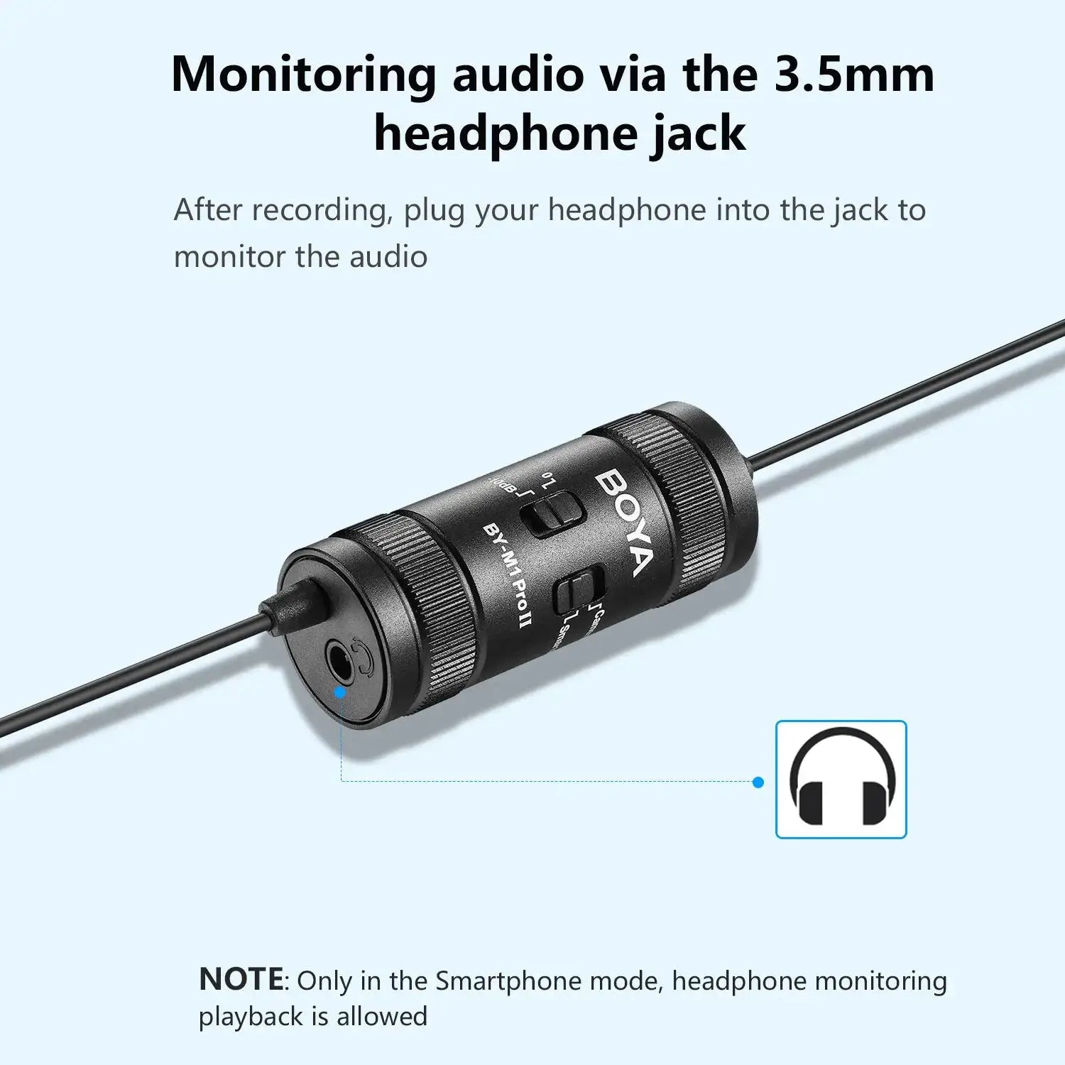 BOYA BY-M1 PRO II Condenser Lavalier Lapel Microphone for iPhone Android PC Computer Smartphone DSLR Streaming Youtube Recording