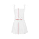 Suninheart White Spaghetti Strap Dress Elegant Summer Chic
