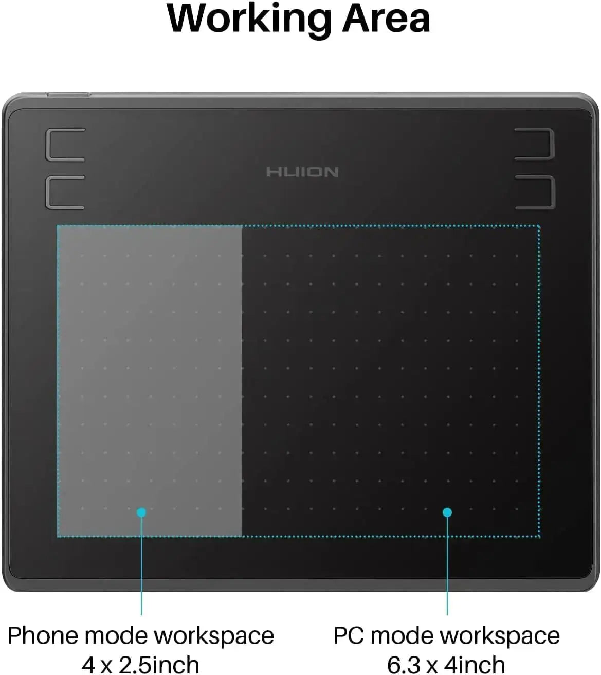 HUION HS64 6x4 Inches Graphic Drawing Tablets Phone Tablet Painting Tools with Battery-Free Stylus for Android Windows and MacOS