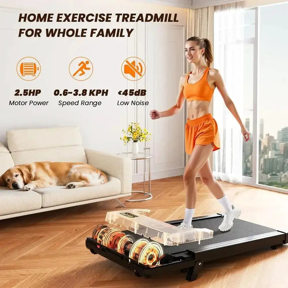Under Desk Treadmill with 6% Incline, 3-in-1 Home Office Walking Pad, 2.5HP Quiet, LED Display, Supports 300LB