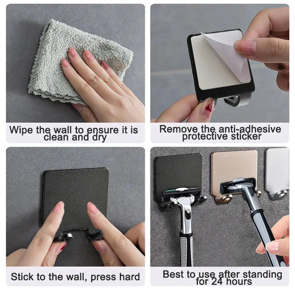 Efficient Wall Mounted Shaving Rack Neat Bathroom Storage