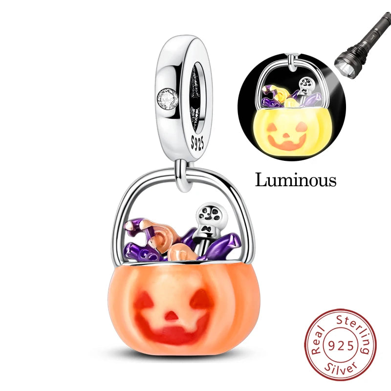 Halloween Charm Sterling Silver Luminous