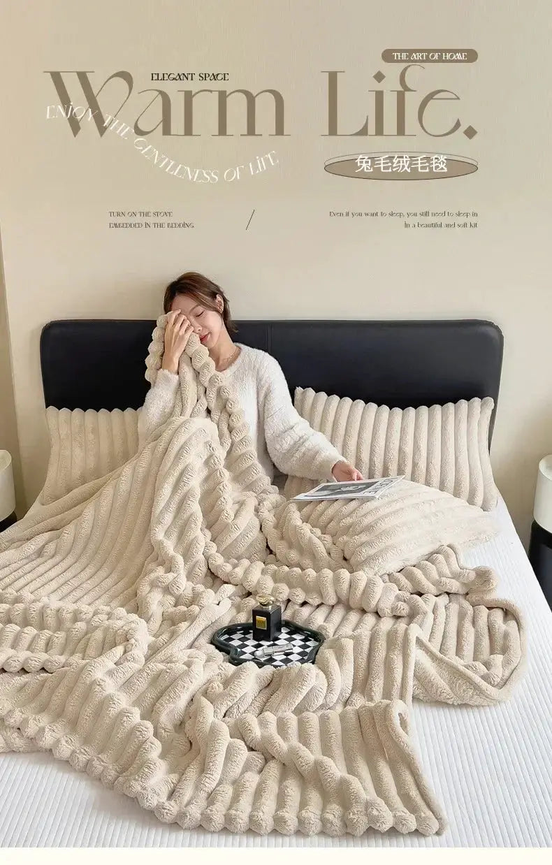 Soft Rabbit Plush Sofa Blanket for Home — product view 16