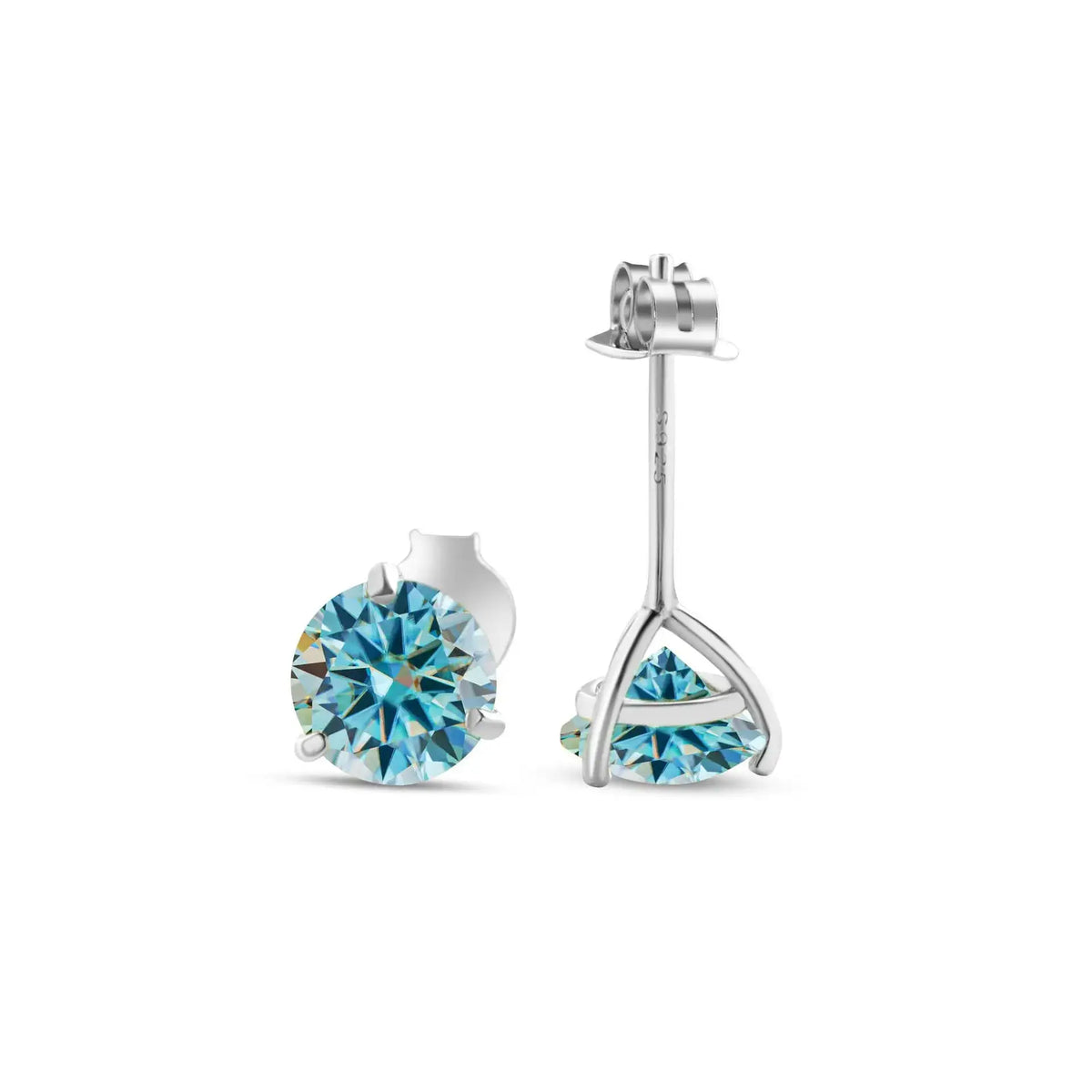 0.5/1 Carat *2 Moissanite S925 Sterling Silver Stud Earrings Sparkling Wedding Jewelry Gift, Classic & Stylish Festival Gift